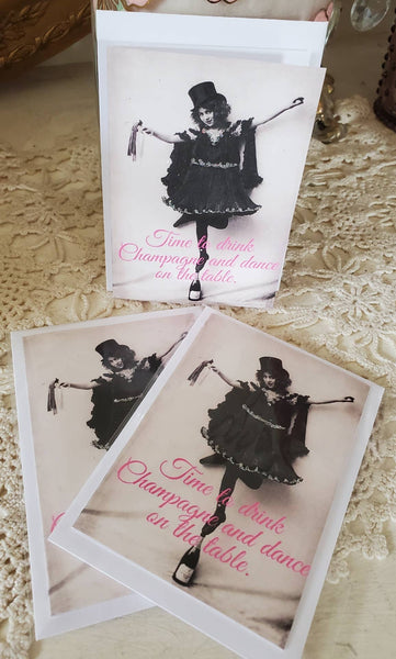 Time To Drink Champagne and Dance Mini Greeting Card