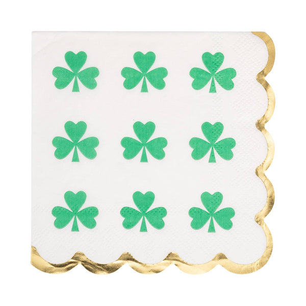 PLNP1911 - FOIL Nine of Clubs Cocktail Napkin (18ct)