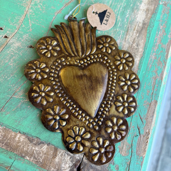 Floral Tin Sacred Hearts: Small
