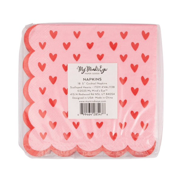 VAL1138 - Scalloped Hearts Cocktail Napkin
