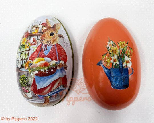 Vintage Style Tin Easter Eggs: Pink Egg