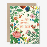 Happy Birthday Dearest | Floral Birthday Card | Colorful: Packaged in Plastic Sleeves