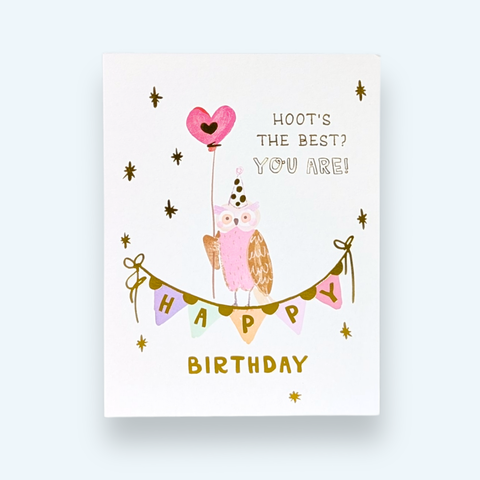 Greeting Card - Hoot's the Best Owl