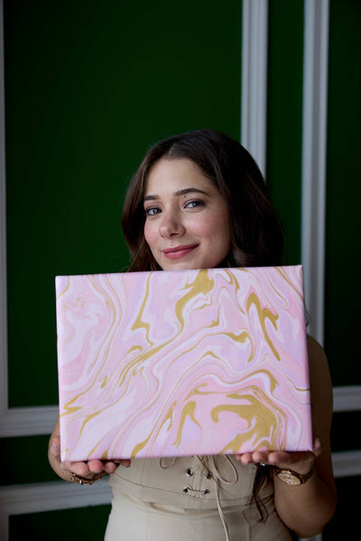 Hand Marbled Wrapping Paper Sheets - Free Spirit Marshmallow