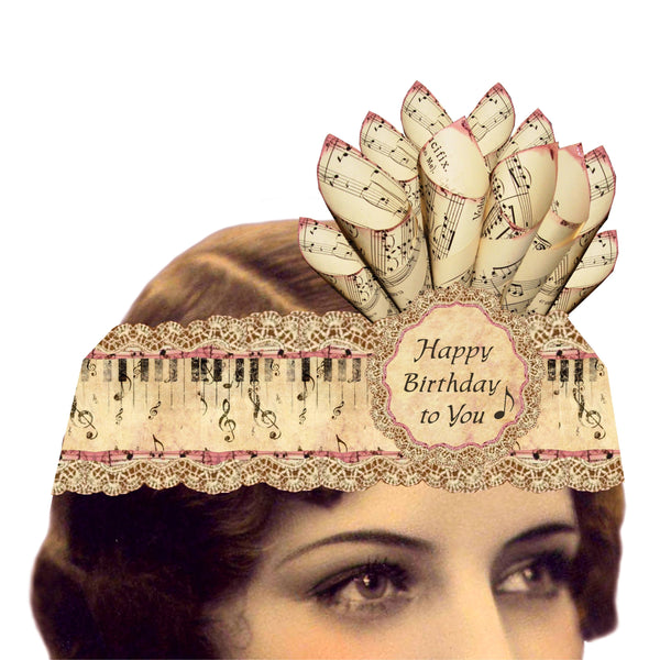 Greeting Card with Tiara, Happy Birthday to You, Music