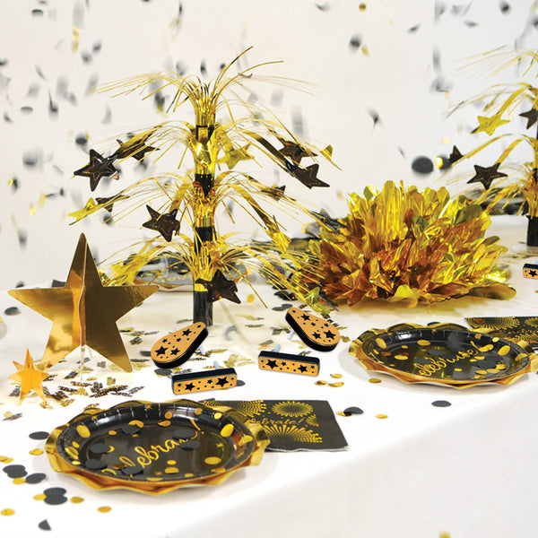 Plastic Metallic Black and Gold Noisemakers