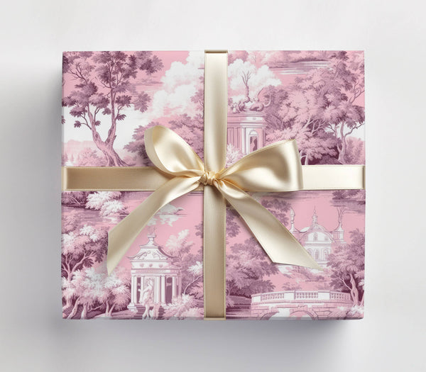 Pink Toile Gift Wrap   
