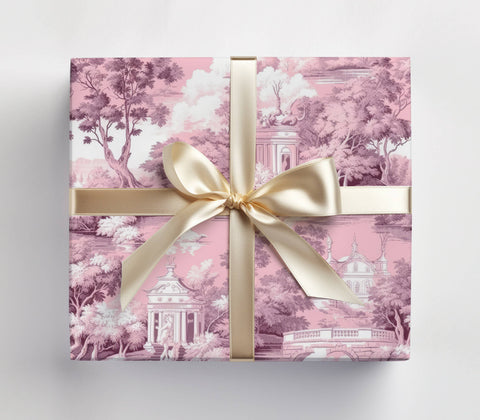 Pink Toile Gift Wrap   