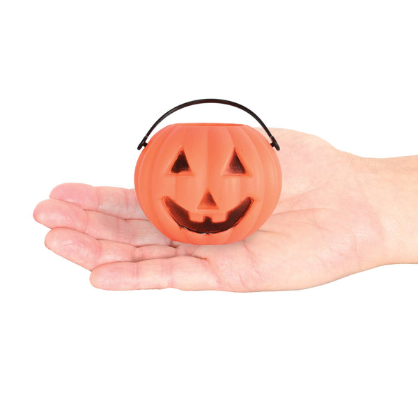 Plastic Miniature Pumpkin 3" x 2¾" Buckets, 6 per pack,