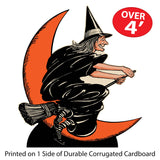 Vintage Halloween Witch & Moon Stand-Up 4' 2" x 3' 7¾"