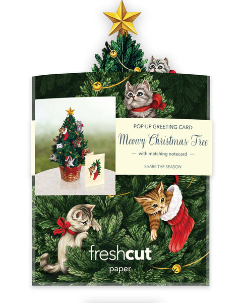 Mini Meowy Christmas Tree (10 Pop-up Greeting Cards)