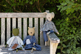 Ruthie the Rabbit – Heirloom Wool Doll in Harbor Stripe Set