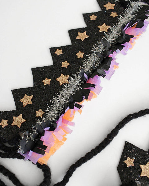 Halloween Sparkle Witch Mystical Dress Up Costume Crown : Orange & Purple