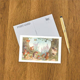 Postcard KF-844 Forest Animal Visit Owl