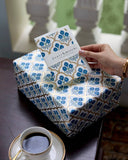 Hand Block Printed Greeting Card - Trellis Indigo