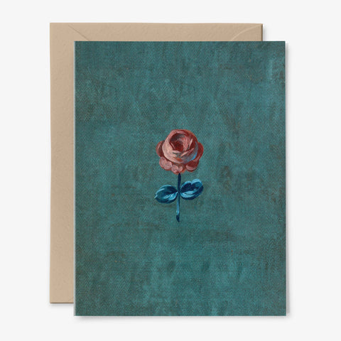 Rose Card | Romantic | Any Occasion | Floral: Packaged in Plastic Sleeves