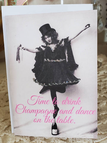 Time To Drink Champagne and Dance Mini Greeting Card