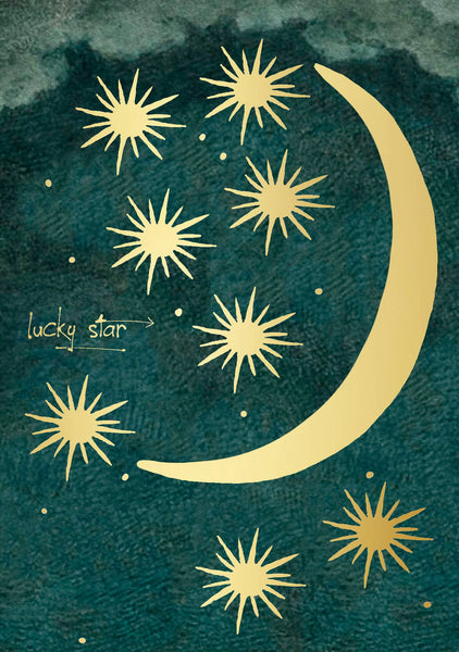 RS293P ~ Gold Foil Whimsical Greeting Card