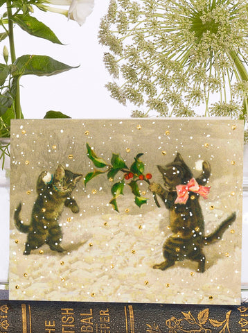 VT093P ~ Little Vintage  Christmas Card with Glitter