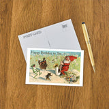 Postcard HB-205 Happy Birthday, Elf and Frog