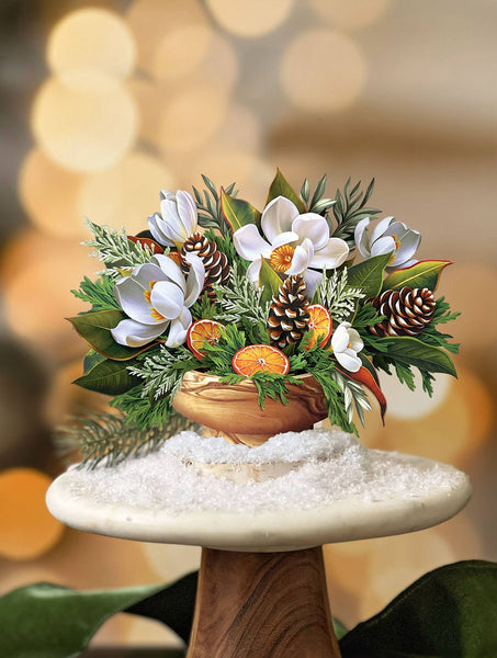Mini Winter Magnolia  (10 Mini Pop-up Greeting Cards)