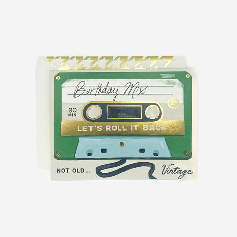 Birthday Mix Cassette Tape Greeting Card 