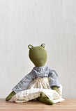 Fern the Frog — Heirloom Wool Doll in Golden Field Skirt