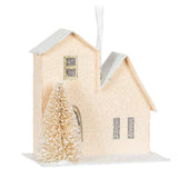 Pastel House & Tree Ornaments- Set of 6 - 3.5"H