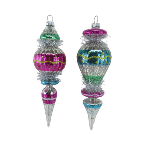 2 Asst Vintage Sphere Orn