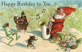 Postcard HB-205 Happy Birthday, Elf and Frog