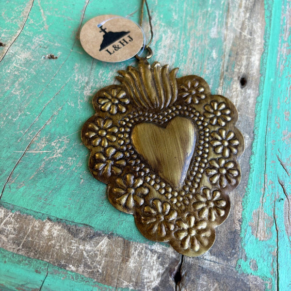 Floral Tin Sacred Hearts: Small
