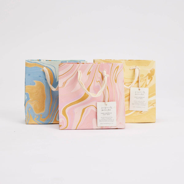 Hand Marbled Gift Bags (Small) - Celebration