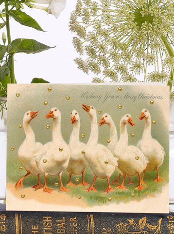 VT0007P ~ Little Vintage  Christmas Card with Glitter