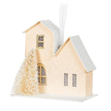 Pastel House & Tree Ornaments- Set of 6 - 3.5"H