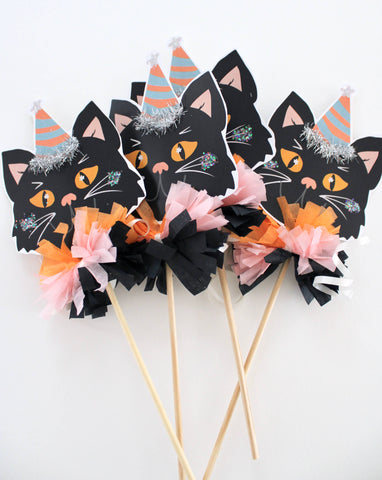 Vintage Cat Embellished Halloween Party Wand Decoration