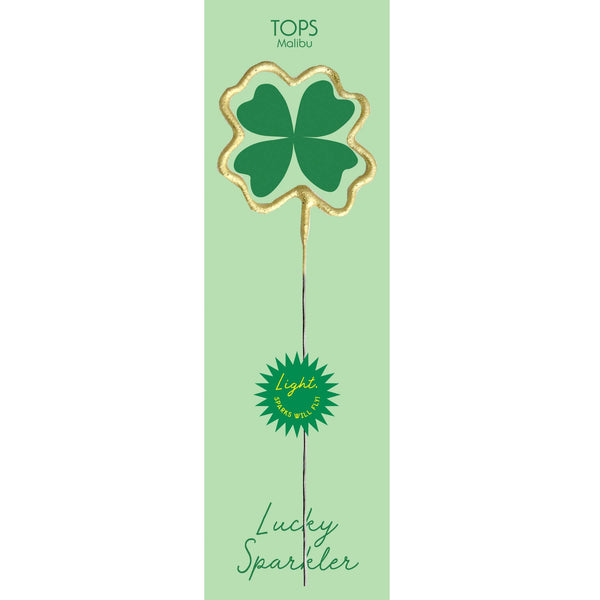 Big 8" Gold 4-Leaf Clover Sparkler Card - St. Patrick's Day