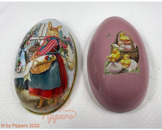 Vintage Style Tin Easter Eggs: Blue Egg