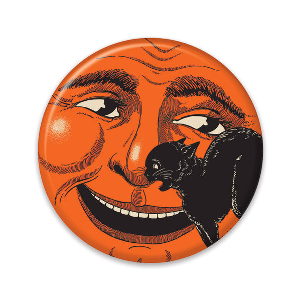 Vintage Halloween Cat & Moon 2" Button