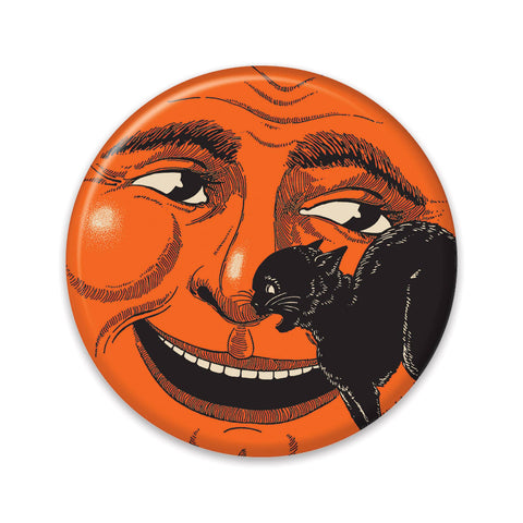 Vintage Halloween Cat & Moon 2" Button