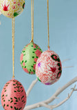 Kashmiri Flower Handpainted Easter Egg Hanging Decoration