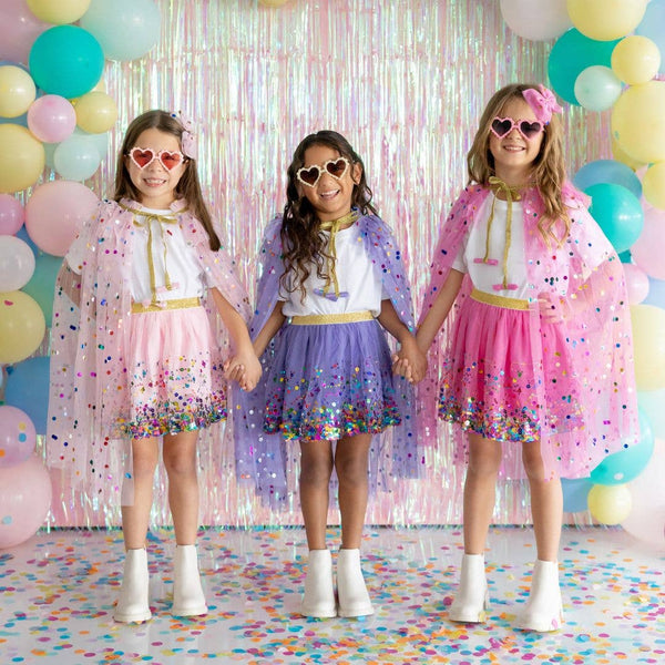 Pink Confetti Tutu - Dress Up Skirt - Kids Tutu: 6-8Y