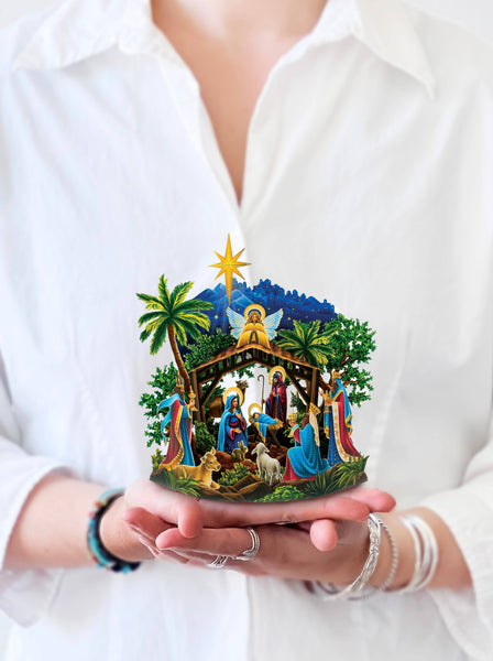 Mini Nativity (10 Mini Pop-up Greeting Cards)