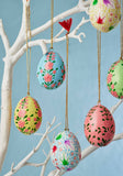 Kashmiri Flower Handpainted Easter Egg Hanging Decoration