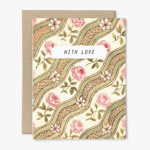 With Love Card | Roses | Friendship | Valentine: Packaged in Plastic Sleeves