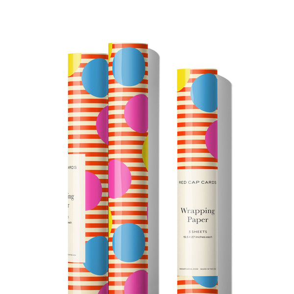 Polka Dots wrapping paper: Roll of 3 Sheets