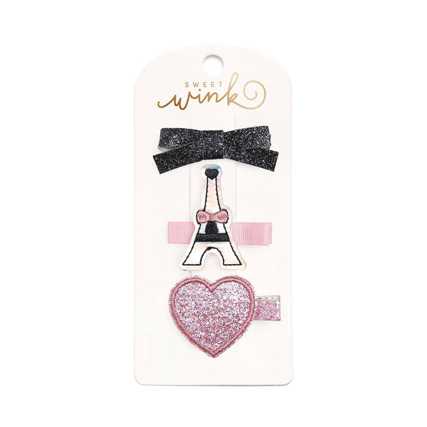J'adore Paris Clip Set - Kids Hair Clip Set