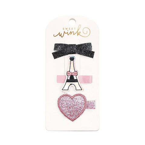 J'adore Paris Clip Set - Kids Hair Clip Set