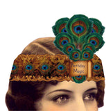 Greeting Card with Tiara, Birthday Magic, Peacock