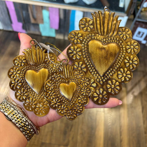 Floral Tin Sacred Hearts: Small