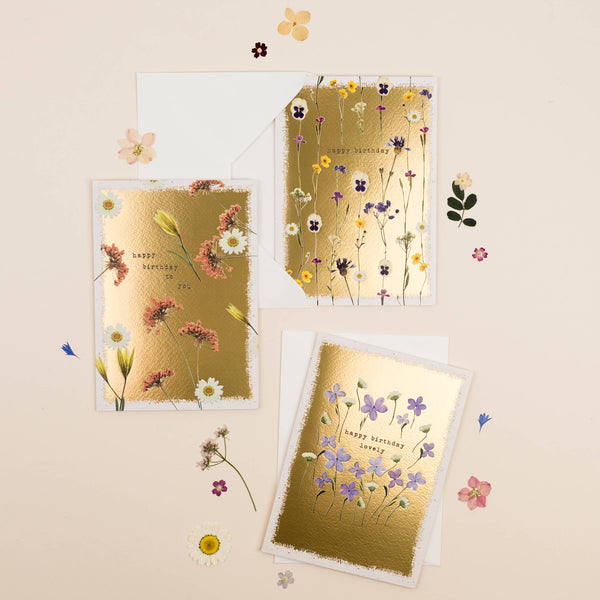 PURPLE FLOWERS Birthday Card